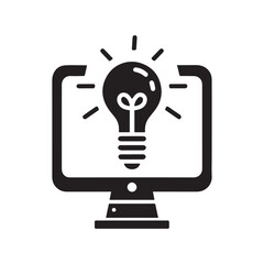 Desktop Monitor with Lightbulb Icon