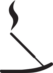 Incense stick silhouette vector illustration, aromatic and spiritual design, EPS format ready.
