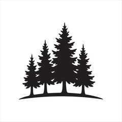 Fototapeta premium trees group vector silhouette clip art logo design illustration