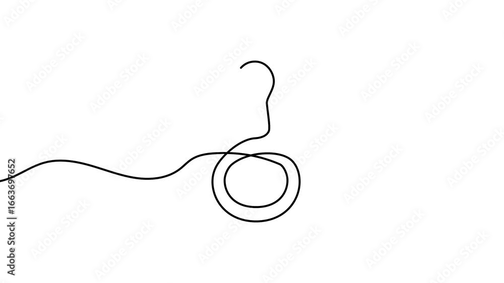 Poster animation of a single line drawing of a pacifier. continuous contour movement of a pacifier. continu