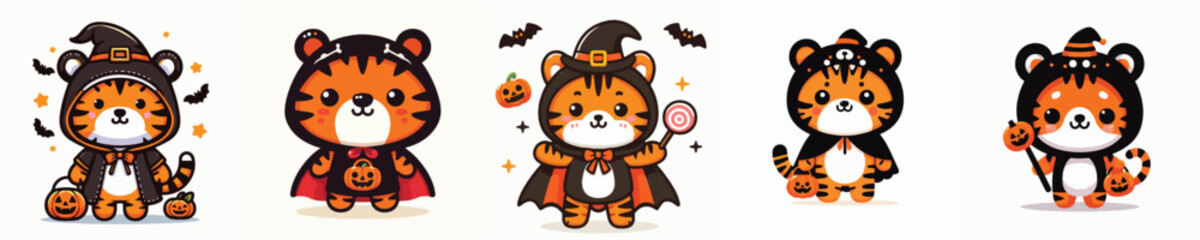 tiger vector in Halloween costume