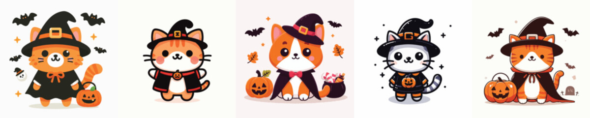 Halloween costume cat vector