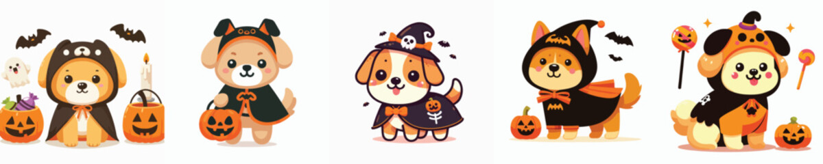 dog vector in Halloween costume