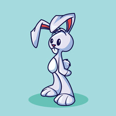 ILLUSTRATION OF A CUTE CHIBI RABBIT CHARACTER  