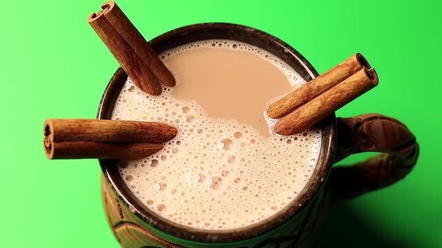 Creamy beverage with cinnamon