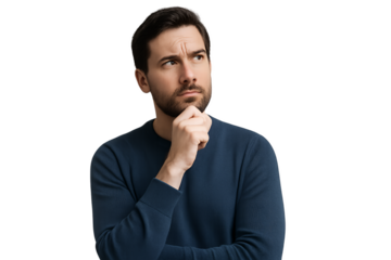 portrait of a young man thinking