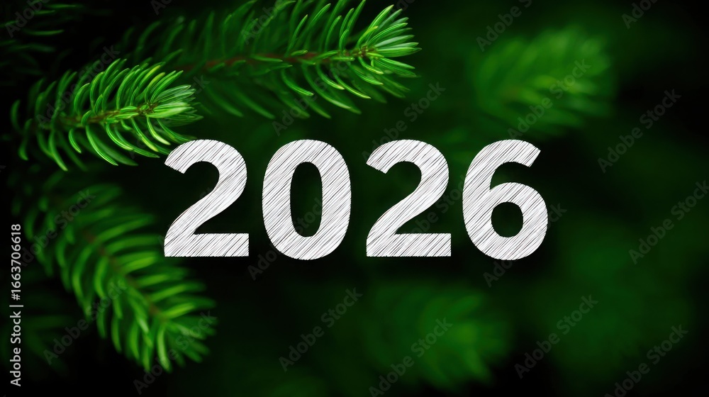 Poster a tree branch with the number twenty-six written on it