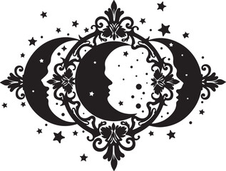 Celestial Moon & Sun Mandala Silhouette Collection" vector bundle