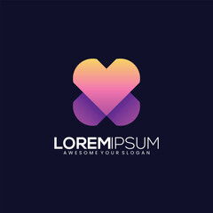 love vector logo with full color gradient color
