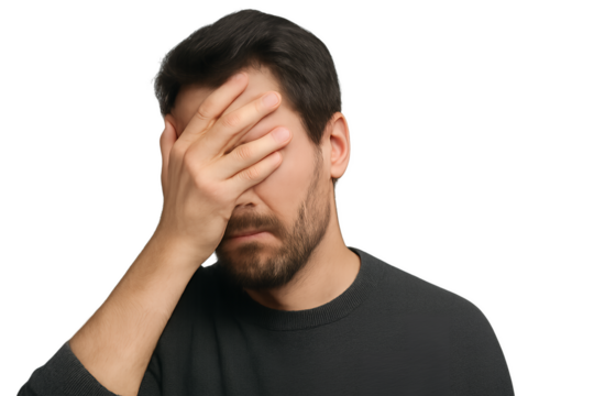 young man with headache