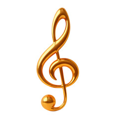 Fototapeta premium golden treble clef isolated