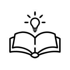 open book with light bulb inside icon
