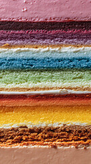 The texture of the cake is brightly colored. Ai generate.