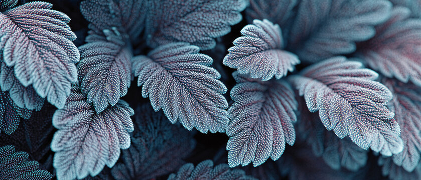 A picture of nature with cool tones as a background. Ai generate.