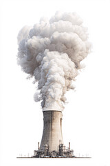 High-rise image of a power plant on a white background. Ai generate.