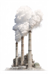 High-rise image of a power plant on a white background. Ai generate.