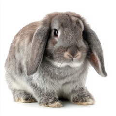 Adorable bunny with gray fur, captured in a charming close-up shot