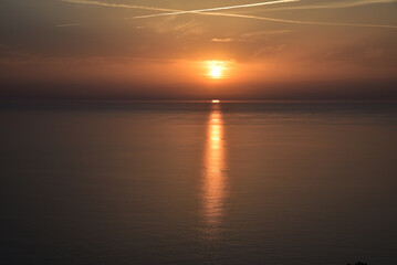 Coucher de soleil dans le cap Corse