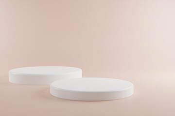 White 3D podium background for placing products in advertising