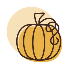 Autumn Harvest Pumpkin Vector icon