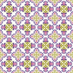 seamless pattern with Ikat flowers