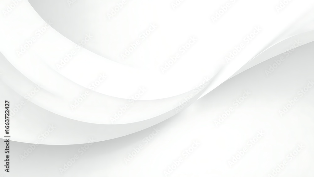 Poster abstract white background with a modern flowing curve. a clean and minimalist design with soft shado