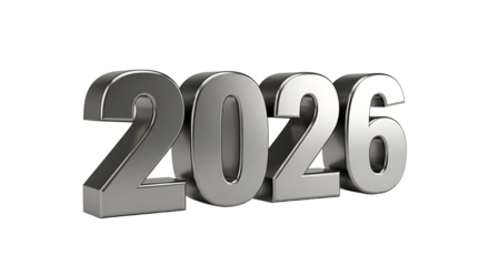 A shiny, metallic 2026 rendering.