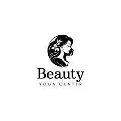 Black White Minimalist Beauty Woman Logo Design 