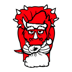 Triceratops Santa Claus Christmas Hat Gifts Present Bag Funny