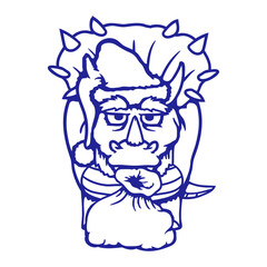 Triceratops Santa Claus Christmas Hat Gifts Present Bag Funny