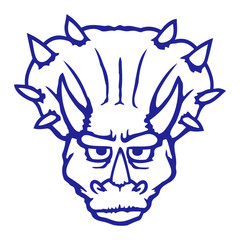 Triceratops Horns Dino Dinosaur Angry Face Comic Funny