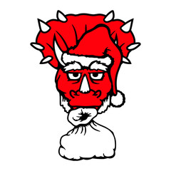 Triceratops Santa Claus Christmas Hat Gifts Present Bag Funny