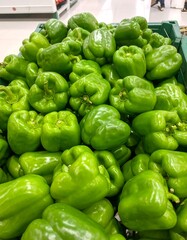 Fresh green bell peppers