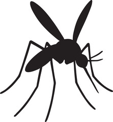 Mosquito silhouette vector illustration, ideal for insect, nature, and health awareness designs.