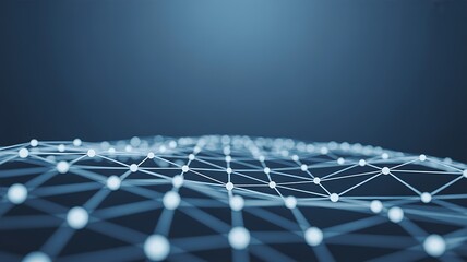 Abstract Digital Network Grid with Glowing Nodes technology
