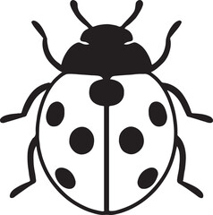 Ladybug silhouette vector, ideal for insects, nature, and garden design and illustration projects.