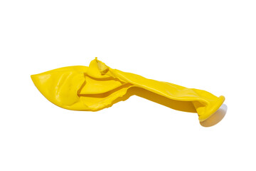 Popped balloon isolated on white background