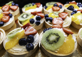 Cakes with fruits