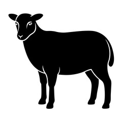 Fototapeta premium Simple black silhouette of a sheep icon