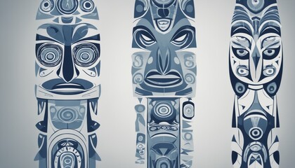 Abstract Tribal Mask Pattern Illustration