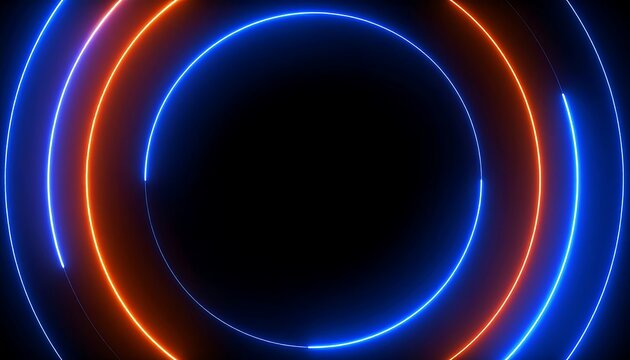 Neon circles on black background
