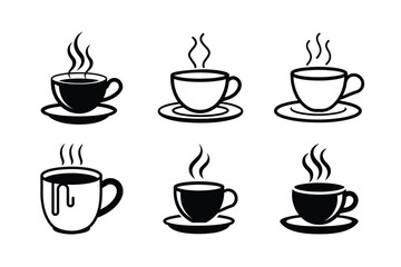 Coffee Cup Icon Set, Vector Illustration