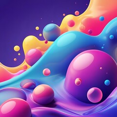 Liquid gradient shapes vector, colorful blobs, 3D effect, abstract modern background