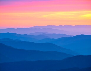 Mountain range at sunset