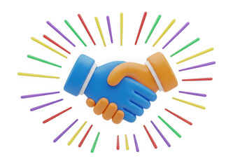 Obraz premium A vibrant illustration of hands holding hands, symbolizing teamwork and friendship