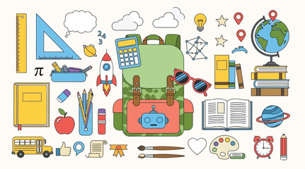 Back to school and childhood vector illustration