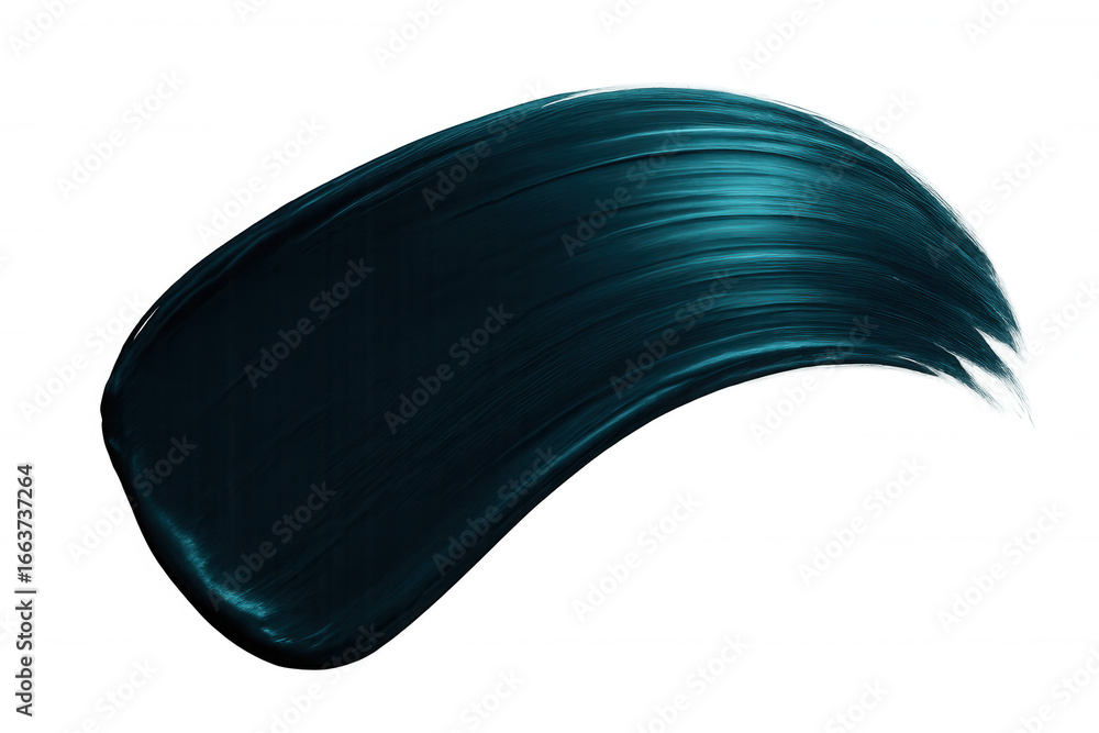 Poster dynamic teal paint brush stroke isolated on transparent background, perfect for adding a touch of co