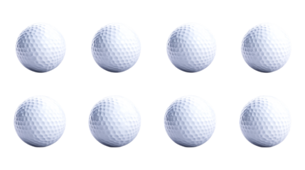 Eight Perfect Golf Balls A CloseUp View
