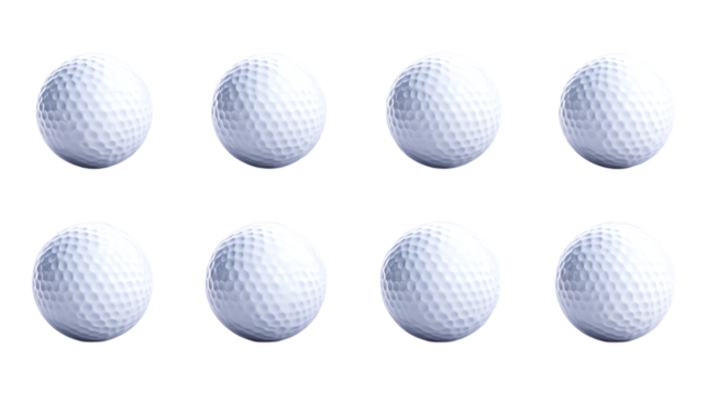 Eight Perfect Golf Balls A CloseUp View