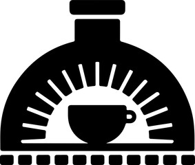 Elegant black silhouette vector icon of a traditional cooking pot with a distinctive conical lid, perfect for culinary and kitchen design themes on a clean white background